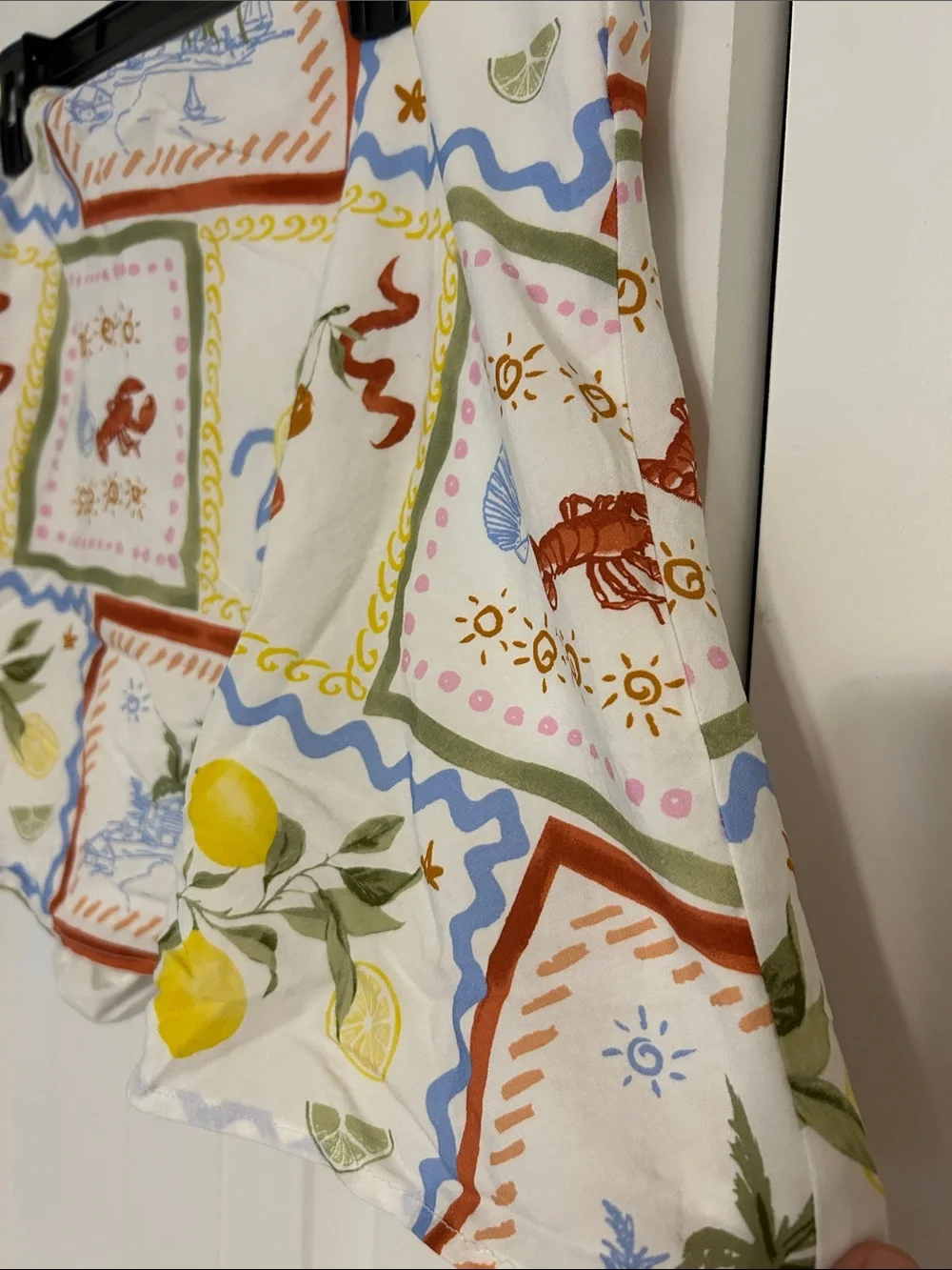 Abercrombie & Fitch White Skort with Colorful Coastal Patchwork